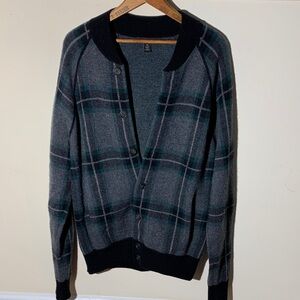 Banana republic plaid bomber sweater jacket